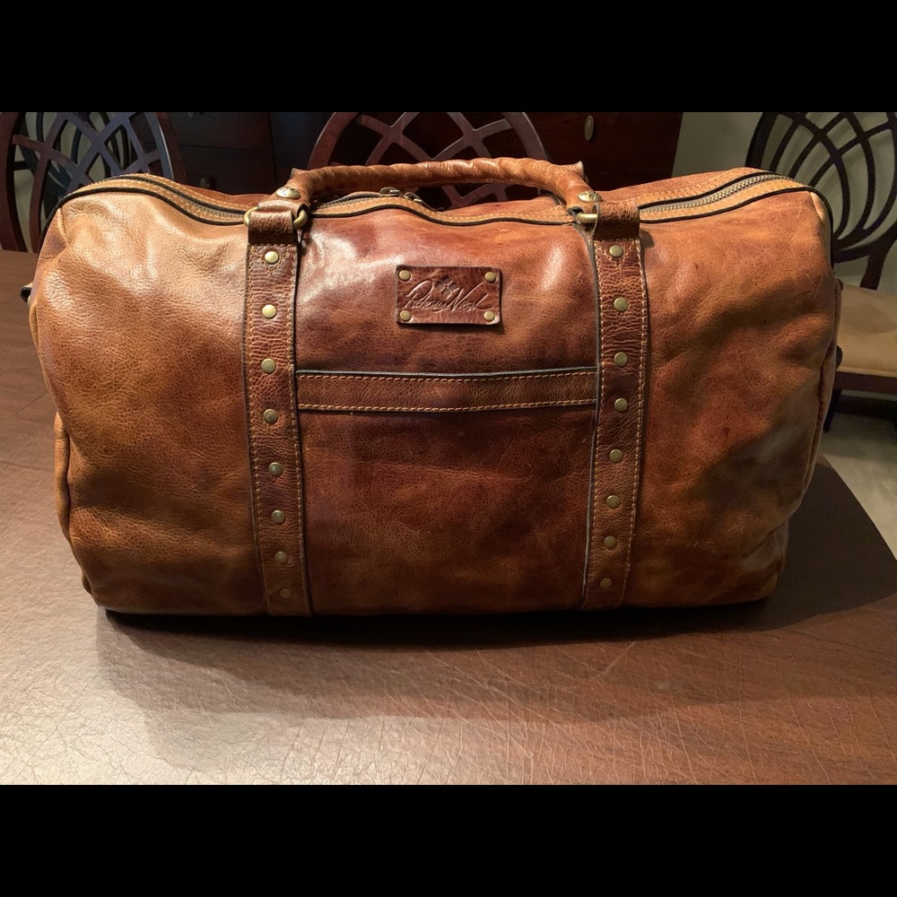 Patricia Nash Distressed Leather Weekender Duffel